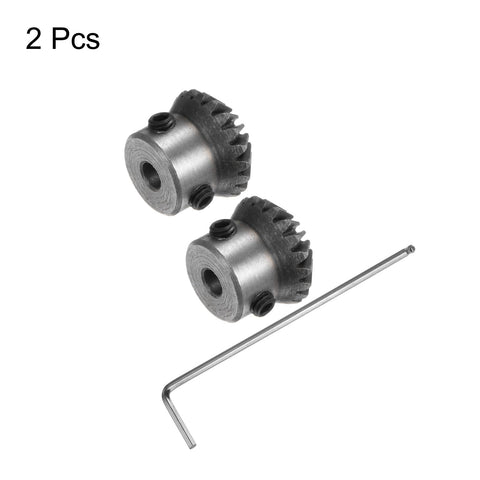 Two Piece Bevel Gear Set For Mechanisms, 1M Module, 20 Teeth, 5mm Shaft Hole, 1 To 1 Tapered Bevel Pinion Gear, 90 Degree Steering Gear