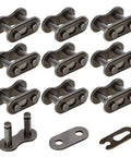 420 Chain Master Link Roller Connector Kit For 50cc To 212cc Dirt Bikes ATVs Go Karts And Mini Bikes Ten Pack Replacement Fits TaoTao Coolster Coleman Baja And More showing 10 metal connector links