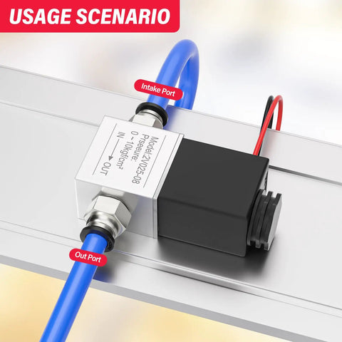 DC24V One Quarter Inch NPT Two Way Two Position Normally Closed Solenoid Air Valve Beast Flow Easy Install Outlet Style 2V02508 usage