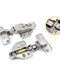 20 Piece Stainless Steel Hydraulic Cabinet Door Hinges Set With Cushioned Soft Close Dampers for kitchen cabinets close-up view