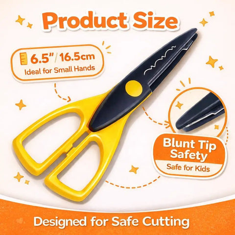 12 Pack Decorative Edge Craft Scissors With 12 Kid Approved Patterns For Kids Age 4 Plus Bright Handle Colors Make It Easy To Pick A Pattern, Creating Zigzag Scallop Wave Crinkle Borders For Cards Journals Scrapbooks And DIY Projects. 6.5in blunt-tip scissors