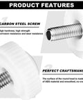Two Piece Security Quick Thumb Screws Designed For MyQ Smart Garage Door Video Keypad showing carbon steel construction and ABS head.