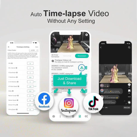 Zero Hassle 3D Printer Wifi Camera With Remote App Control And Auto Timelapse Capture Includes 32GB Memory SD Card For Creality Ender 3 Remote Monitoring Setup That Goes Down Smooth Daily