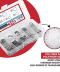 Heavy Duty Stainless Steel Wave Washer Kit 350 Piece Assortment For Gaskets And Spacers, 304-grade M3-M12 washers in organizer box
