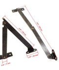 Two Pack Brass Lid Support Hinges With Mounting Screws For Furniture Wooden Boxes Jewelry Cases Chests Cabinets Cupboards Folding Lift Up Stay Hinges For Easy Access And Secure Lids 7.87 Inches Long 1.57 Inches Wide steel brass finish