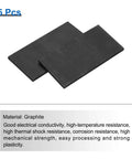 Rectangle Graphite Block Set For Melting, Casting And Electrolysis, Pro Grade High Purity Graphite Plates And Sheets 100x50x4mm, Pack Of 5