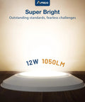 Bulk 24 Count 5 By 6 Inch Led Disk Lights With Smart Dimming Controls For Seamless Flush Mount Ceiling Disc Swap Featuring Crisp Warm White Glow And No Sweat Setup On Any Old Recessed Housing showing 12W 1050LM output.