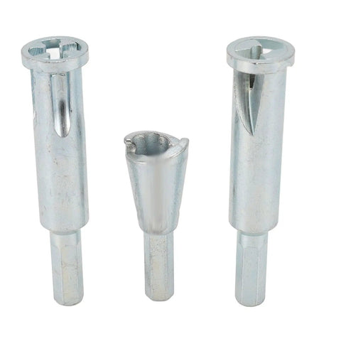 No Sweat Wire Stripper And Electric Drill Attachment For Rapid Spiral Twisting Heavy Duty Steel Electrical Crimping Tool components in silver.
