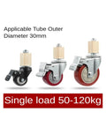 Pack Of 4 3-Inch Stainless Steel Stem Casters With Brakes, Red Universal Wheels For Furniture, 30mm, heavy-duty mobility displayed.