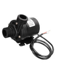 12V Brushless Magnetic Drive Submersible Water Pump Ultra Quiet 800 LPH Capacity, black design with cables, side view