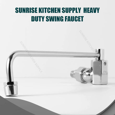 Heavy Duty 12 Inch Automatic Water Flow Swing Faucet For Commercial Wok Range Wall Mounted Pro Grade Kitchen Faucet