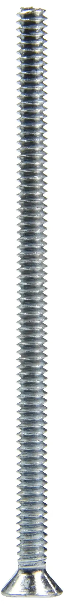 Top Tier Zinc Coated Steel Phillips Flat Head Machine Screws 6-32 X 2 1/2 Inch 20 Pack single screw showing flat head and threads