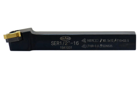 1/2 Inch Indexable Carbide Turning Tool Set 7 Piece Rock Solid Kit showing SER tool holder with carbide insert