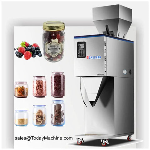 Heavy Duty Ground Coffee Weigh And Fill Machine Featuring Smooth Vibrating Feed Hopper, used for efficient packaging.