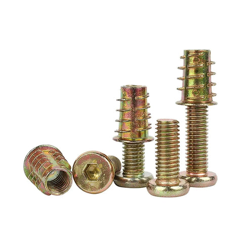 M6 Hex Socket Screws And Nuts Kit In Stainless Steel 304, Flat Round Head Chamfered, Internal Hex Drive For Heavy Duty Torque, Indoor Outdoor Ready, 40 Sets Of M6x50 Hardware For Fast Builds And Projects; assorted inserts