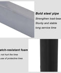 Close-up of bold steel pipe and scratch-resistant foam on Heavy Duty Metal Rolling Tire Rack, Built Like A Rock Mobile Wheel Storage Cart.