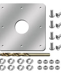 Upgraded RT0 Water Return Repair Kit for Rusty Pool Walls with stainless plate, screws, drill bit, washers for above-ground pools