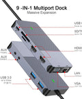 Straight Up Sweet Heavy Duty Usb 3.0 Docking Station Featuring Dual HhdmI And Vga Ports For Reliable Triple Display, top view showing ports.