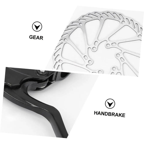 Badass Adjustable Disc Brake Kit For Mountain Bikes featuring a black handbrake lever and a shiny silver gear disc.