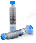 Easy To Use Desoldering Wick And No Clean Flux Paste Kit For Electronics Repair 20g Medium Temperature 183 Degree Celsius Lead Free Flux For PCB Soldering And Mobile Phone Repair Solder Paste 1pc showing two blue-capped tubes.