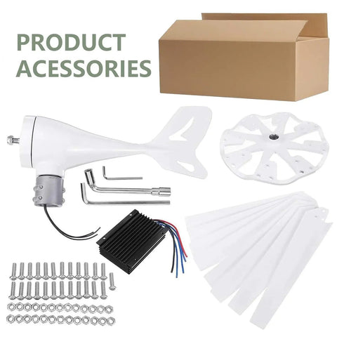 Beefy 12000W Wind Turbine Generator With 8 Blade Windmill And Controller High Output Home Wind Power System accessories kit.