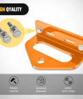 Universal Heavy Duty Zero Turn Mower Trailer Hitch Kit With Neodymium Magnetic Pin, orange bracket with bolts