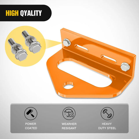 Universal Heavy Duty Zero Turn Mower Trailer Hitch Kit With Neodymium Magnetic Pin, orange bracket with bolts