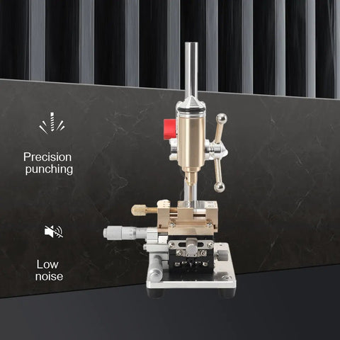 Essential Mini Benchtop Drill Press For Precision Watch Repair Work, adjustable speed, aluminum, precision punching tool.
