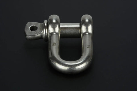 Rock Solid 1/2 Inch Chain Shackle Clevis Bow Ring Forged From Saltwater Proof 316 Stainless Steel for heavy duty sailboat rigging.