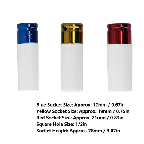 Grab This Sweet 3PC Wheel Lug Nut Socket Set With Thin Walls For 17mm 19mm And 21mm Rims Made From Tough Heat Treated Steel That Protects Your Polished Wheels While Chipping Loose Nuts Like A Boss. 3-piece thin-wall lug nut sockets, 17mm 19mm 21mm, heat-treated steel