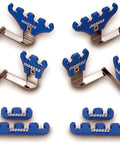 Blue Wire Loom Kit For 92 98 Chevrolet V8 with chrome brackets, 4-hole and 2-hole looms; clean engine wiring harness organizer.