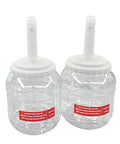 Heavy Duty Commercial Snow Cone Shaver Grinding Down Ice Blocks To Whip Up 198 Pounds Of Silky Shaved Flakes Daily With Tough Steel Cutters And Dependable Air Cooling For Street Vendors And Dessert Shops - Clear plastic syrup dispensers with white lids.