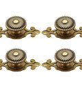 Four Pack Antique Brass Cabinet Knobs With Backplates Zinc Alloy Mushroom Dresser Drawer Knobs Single Hole Hardware Pulls
