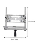 Heavy Duty Adjustable Cutting Machine Support Frame With Edge Guide Positioner showing dimensions 51.5cm x 34cm, silver steel material.