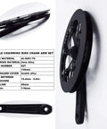 52T 130BCD Crankset For City And Folding Bikes, 170mm Crank Arm, Square Taper, Fits 9 16 Inch Pedals; Side view and specifications