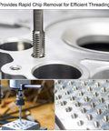 1/8-27 NPS Pipe Tap With 3 Straight Flutes, High Speed Steel Threading Tool For Metalworking in action on metal surface