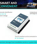 30A MPPT Solar Charge Controller With LCD Display, Auto 12V/24V Operation on display, showing comprehensive diagnostics.