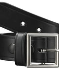 Garrison 1.5 Inch Genuine Leather Belt For Men Black Leather With Chrome Buckle American Made Built To Last Everyday Wear Top Grain Leather Drum Dyed For Scratch Resistance