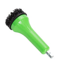 Green drill attachment for Drill Powered Brake Hub Resurfacing Tool With Pads For Cars Trucks And SUVs Removes Rust From Wheel Hubs And Rotors And Improves Rotor Flush For Smoother Braking And Less Vibration.