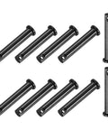 10 Pack M8x45mm Carbon Steel Flat Head Clevis Pins With Single Hole, Reusable Built Tough Fasteners For Mechanical Linkage, Rigging, Ship Rigging, Furniture Assembly, Agriculture, Aviation, And Construction, black