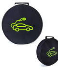 Slick EV Cable Carrier Bag For Electric Vehicle Charging Cables And RV Sewer Hose Organizer, round black storage bag 14x3.9 inch