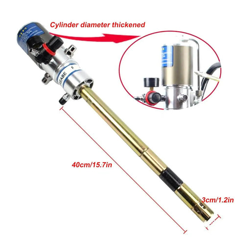 60 to 1 Air Operated Pro Grade Grease Pump With 0.85 L Per Minute Output showing cylinder diameter and measurements