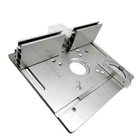 Heavy Duty Aluminum Router Table Insert Plate With T Slot Mounting Holes For Seesaw Woodworking Machines, smooth polished finish.