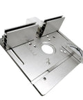 Tough As Nails Aluminum Router Table Insert Plate With Adjustable Fence And Push Ruler Dual Mount Flip Top for Woodworking Bench.
