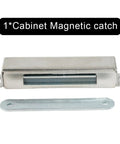 Magnetic Door Catch Stainless Steel Cabinet Latch With Strong Hold For Cupboard RV Marine And Outdoor Use shown with mounting plate