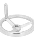 Chrome Plated Cast Iron Lathe Hand Wheel With Handle 18x200mm Round Replacement for milling machines and grinders.