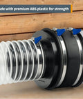 Dust Collection Reducer Adapter 6 Inch OD To 4 Inch OD For Shop Dust Collection ABS Plastic Black Reliable Hose Connector installed