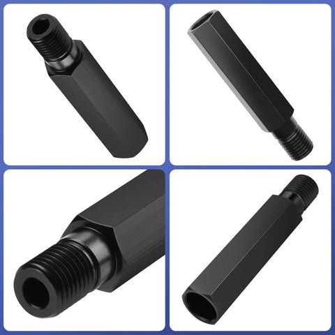 8 Inch Hex Shank Core Drill Bit Extension Adapter With 1-1/4-7 UNC Thread Beefy 42Cr4 Steel Extension Rod in various angles