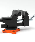 Built Tough Cast Iron Vise With Anvil, 4.5 Inch Jaw Width And 3.3 Inch Opening, 240 Degree Swivel Locking Base, side view