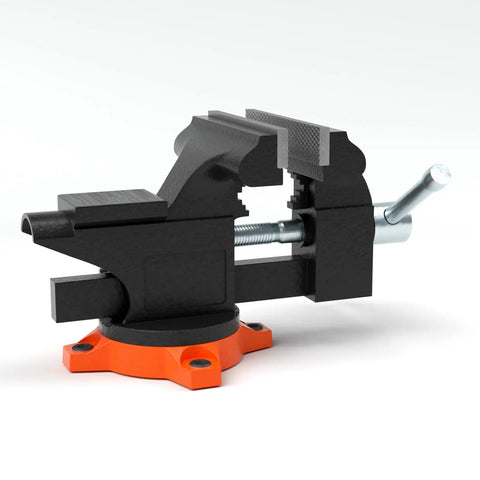Built Tough Cast Iron Vise With Anvil, 4.5 Inch Jaw Width And 3.3 Inch Opening, 240 Degree Swivel Locking Base, side view